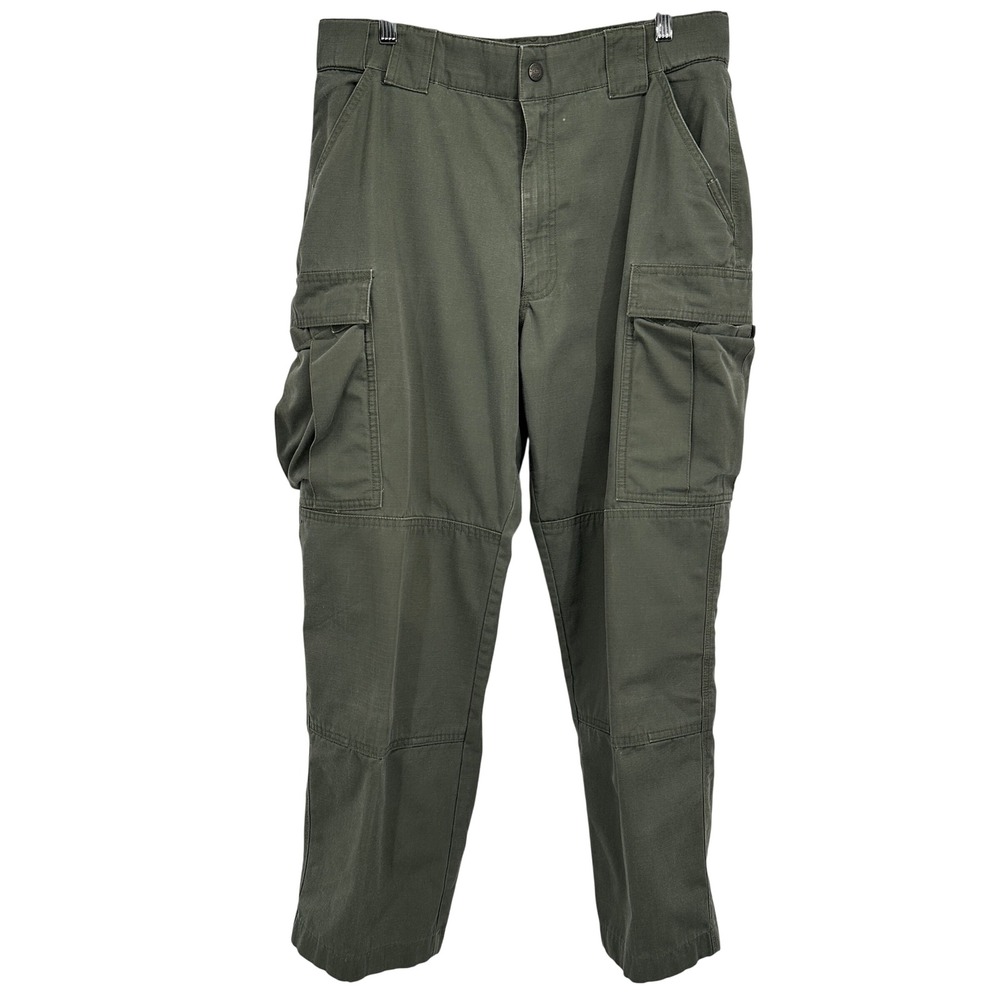 5.11 TDU Ripstop Tactical Cargo Pants Mens 35.5‎ Green Outdoor Work Hiking 74003